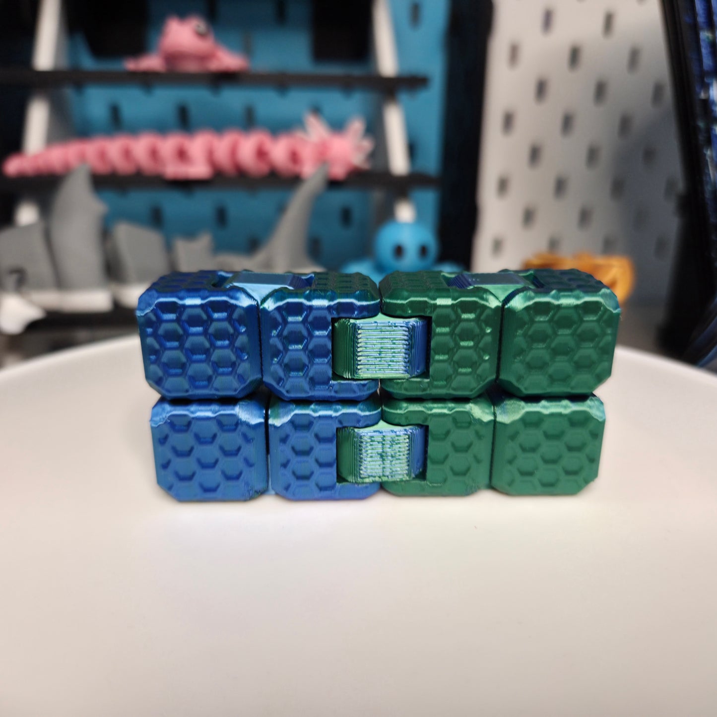 Blue Mixed Green Fidget Cube