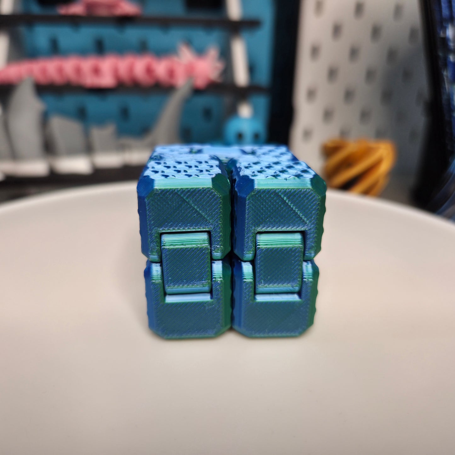 Blue Mixed Green Fidget Cube