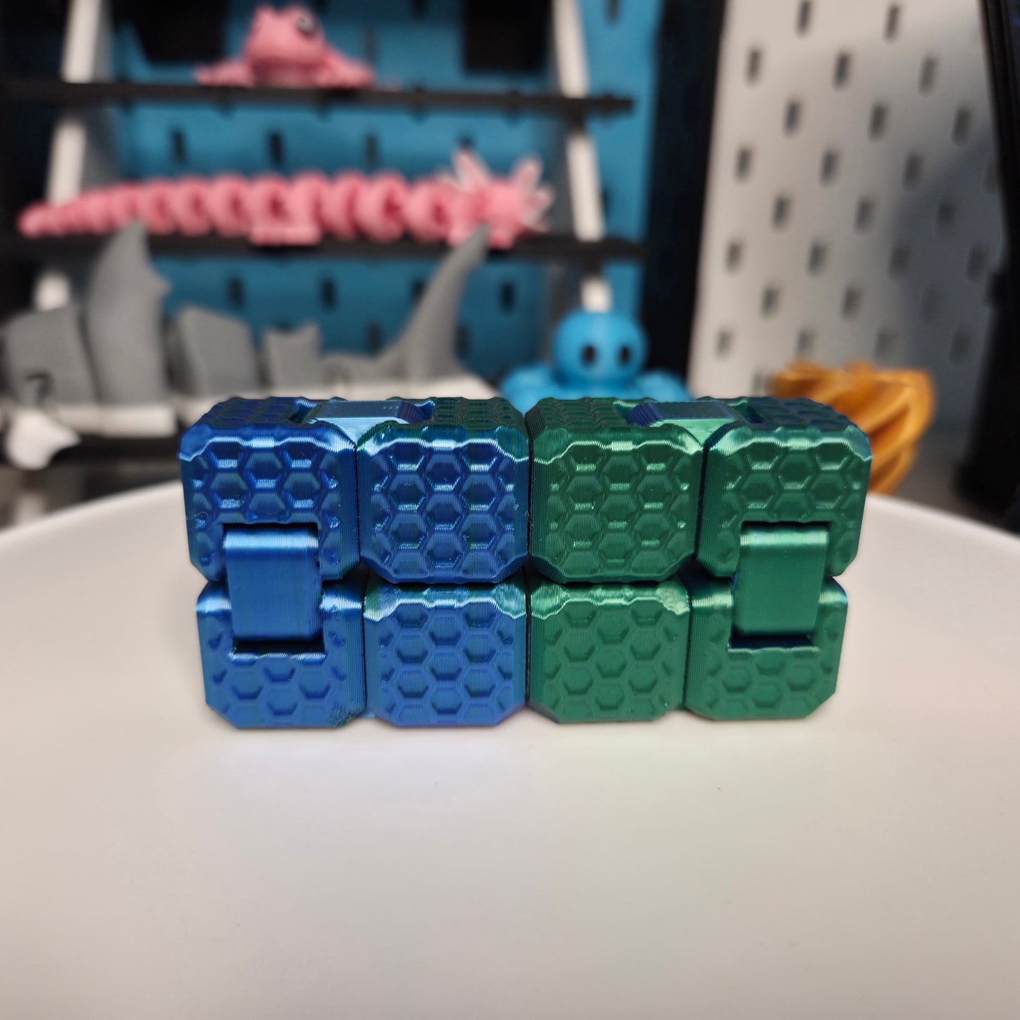 Blue Mixed Green Fidget Cube